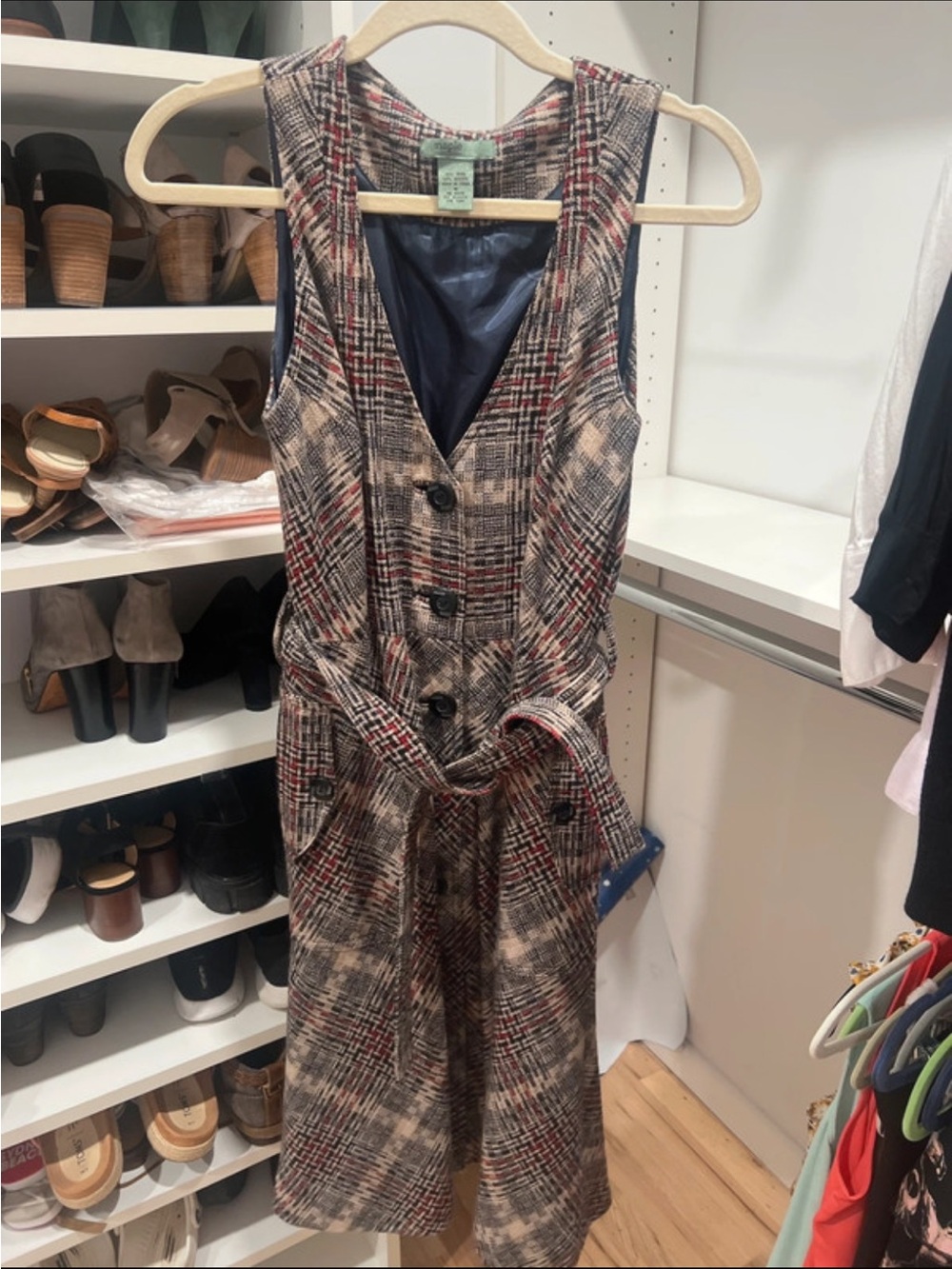ASO Rory Gilmore Girls Plaid Tweed Anthropologie Dress